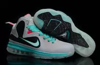 nike lebron 9 chaussure 2013 femmes populaire gris cyan noir